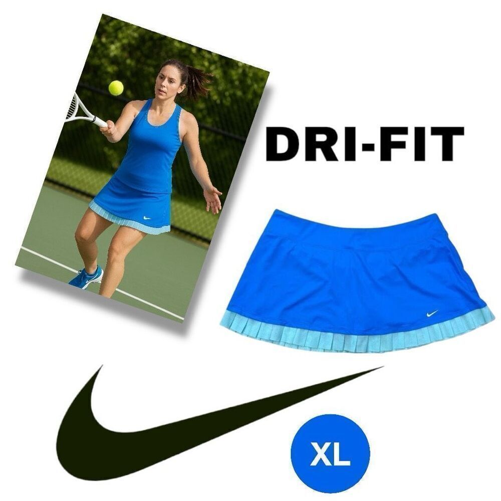 Nike Women's Summer Tennis Golf Activewear Dri-Fit Mini Skort Blue Size XL